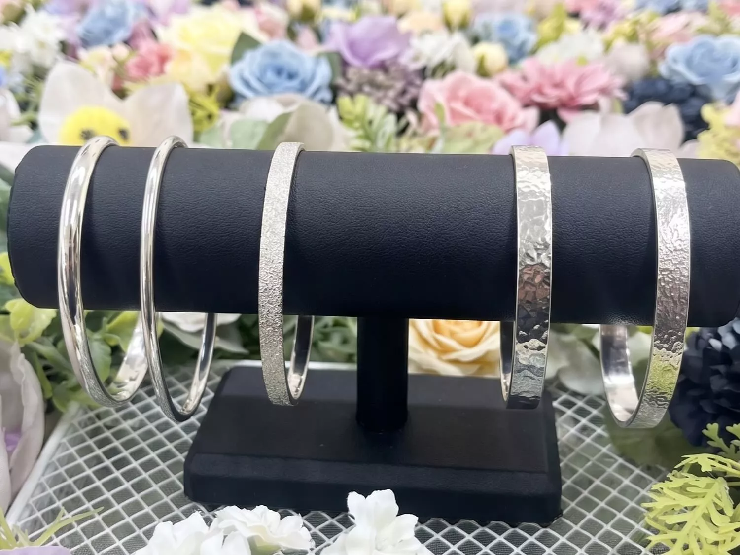 【Silver Accessories REVE】つくばの手作りシルバーアクセサリー体験で作れるバングル・リングの完成作品一覧