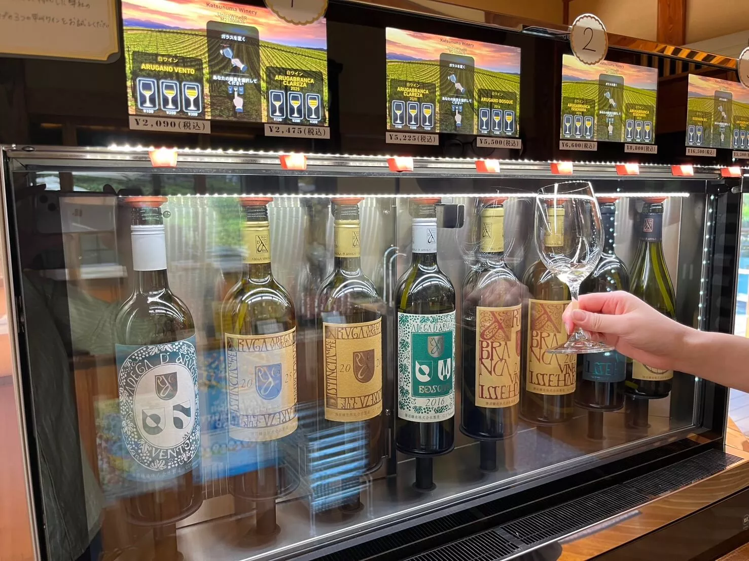 食事の前にワイナリーの見学と試飲でお気に入りのワインを探してみましょう