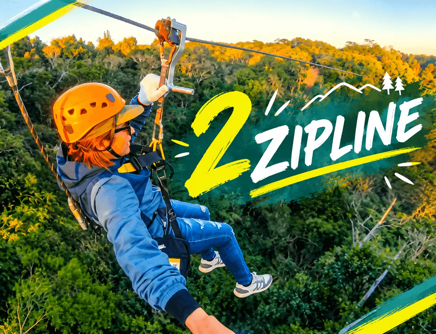 Soaring over the vast tropical canopy on an exciting zipline adventure