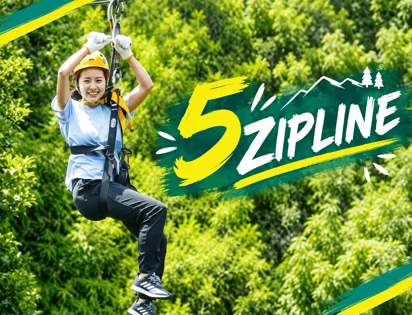 Thrilling zipline experience gliding over the Yanbaru forest in Okinawa