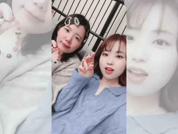 パワーストーンブレスレット完成の記念写真❣