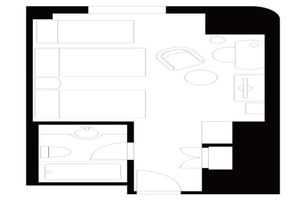 [禁煙] スタンダードツイン with エキストラベッド (3名利用) フロアマップ0 | ホテルイースト２１東京
