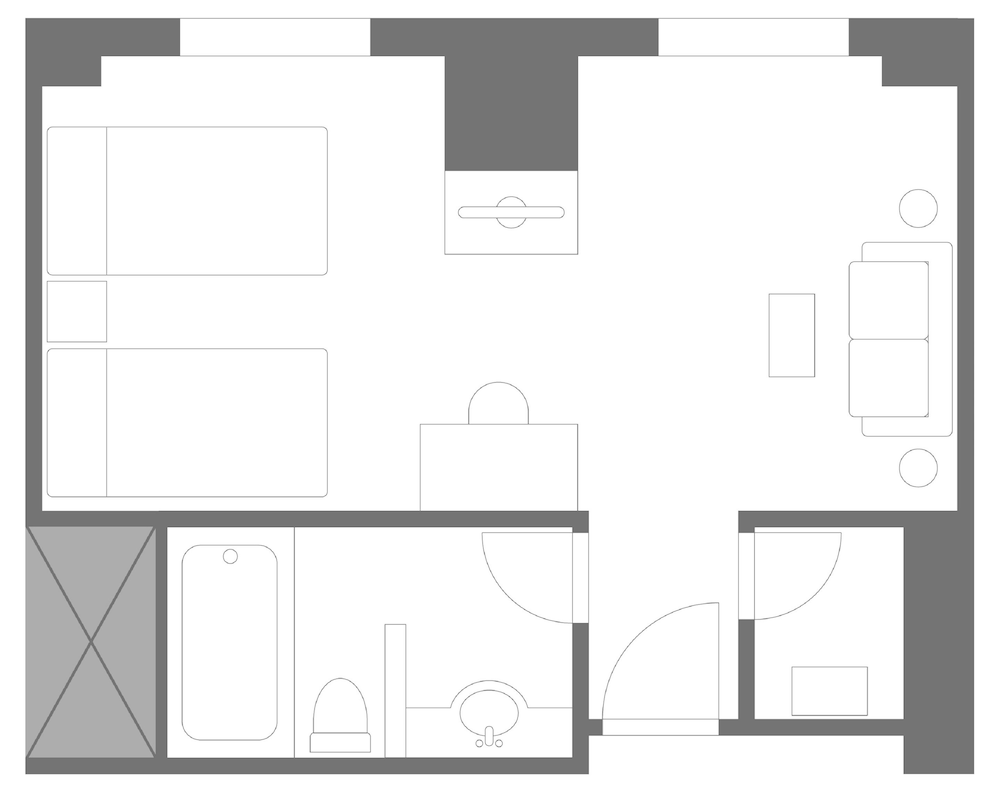 [禁煙] デラックスツイン (2名利用) フロアマップ0 | ホテルイースト２１東京