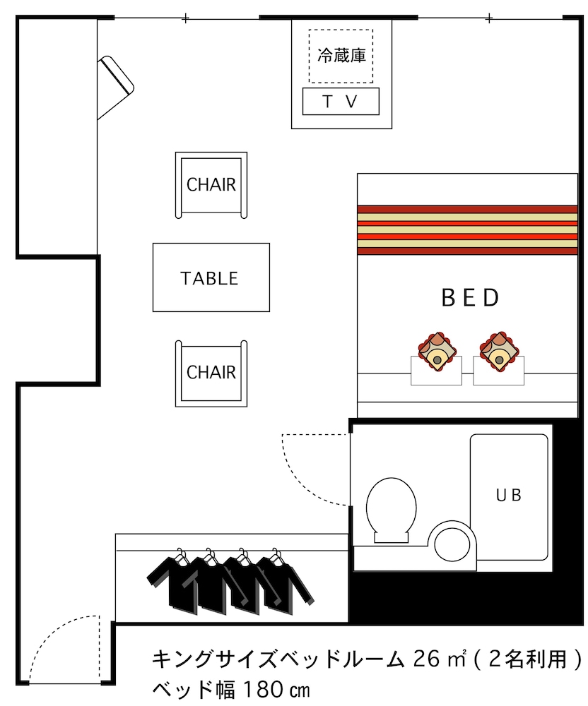 キングルーム 禁煙 (26㎡) 客室7 | ホテルエリアワン広島ウィング