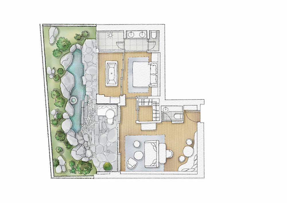 プレミア スイート キングベッド 1 台 ガーデンビュー フロアマップ0 | シックスセンシズ京都