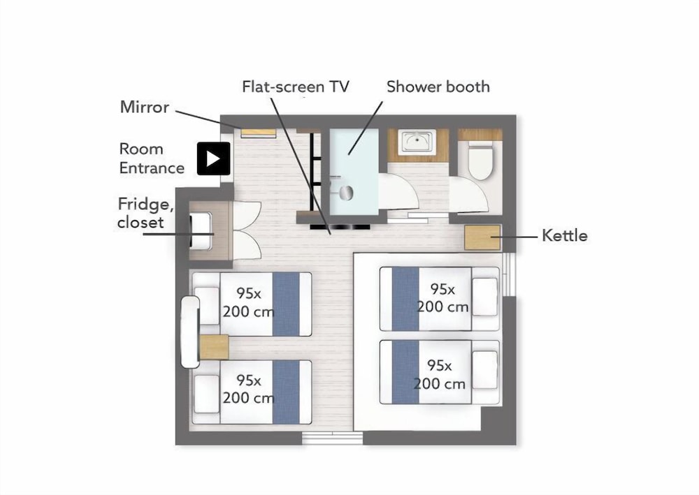 Studio 25 Group, Multiple Beds, Non Smoking フロアマップ0 | WAYFARER Shinsaibashi