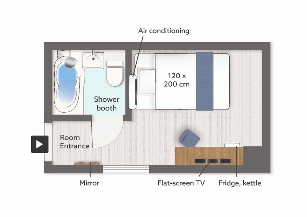 Essential 15 Double,1 Double Bed, Non Smoking フロアマップ0 | WAYFARER Shinsaibashi