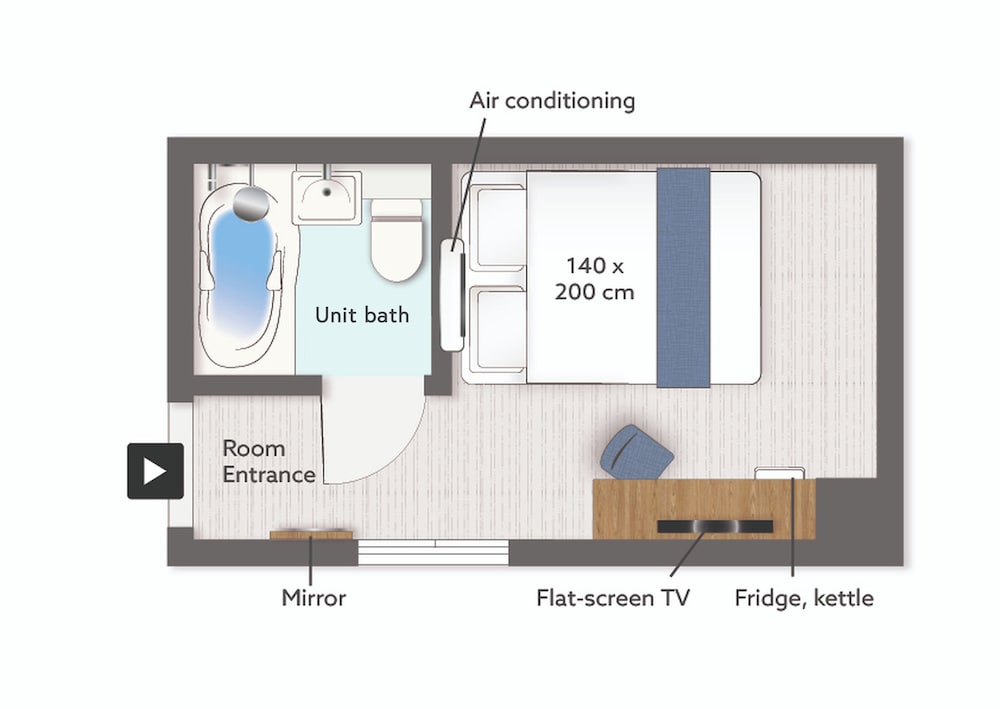 Essential 15 Double,1 Double Bed, Non Smoking フロアマップ0 | WAYFARER Shinsaibashi