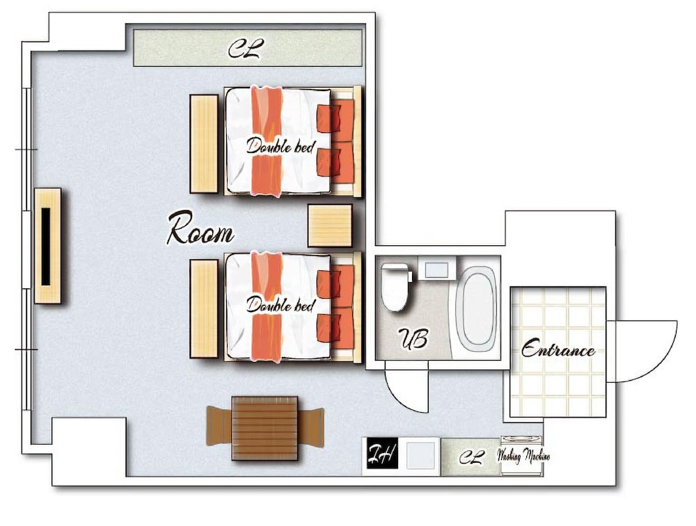 ジュニアスイートルーム　ダブルベッド2台付　禁煙　清掃料金別　連泊時の清掃なし | 宮崎マンゴーホテル