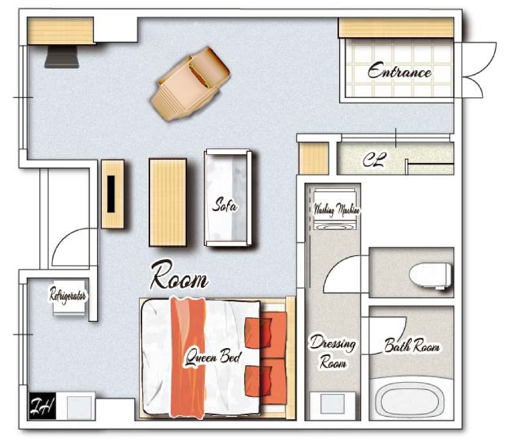 ジュニアスイートルーム　クイーンベッド1台　禁煙　清掃料金別　連泊時の清掃なし | 宮崎マンゴーホテル