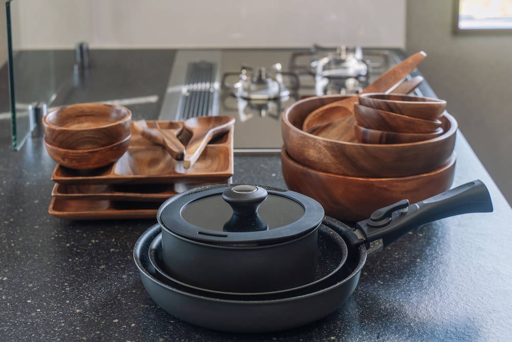 エクスクルーシブ ヴィラ 3 ベッドルーム キッチン ガーデンビュー 専用キッチン1 | Private House うーじ家