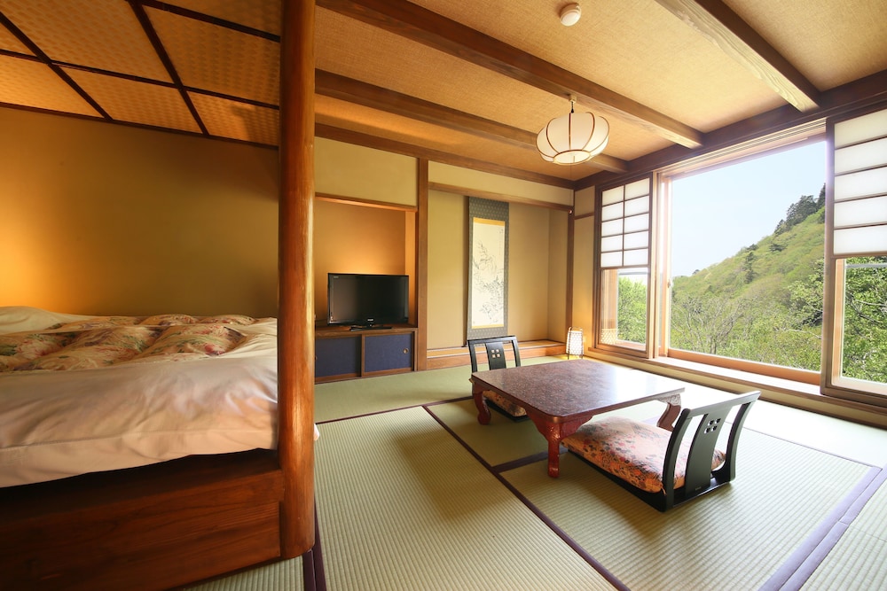[和モダン風客室] 和室10畳 源泉かけ流し半露天風呂付き 禁煙 客室3 | 志賀高原 白い温泉 渓谷の湯