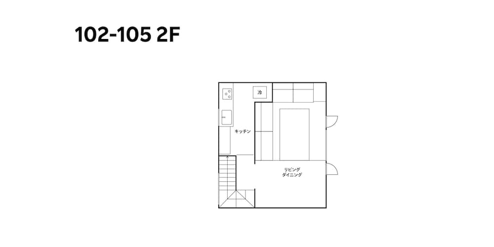 [105] 2クイーンサイズベッド + 和室/ サウナ付 (6名定員) フロアマップ1 | Rakuten STAY 出雲