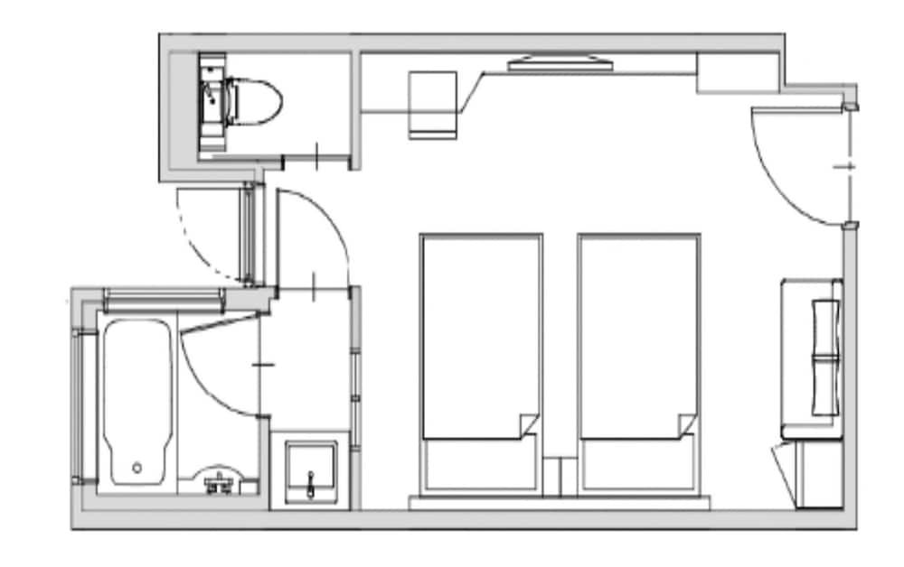 スタンダード ツインルーム ベッド (複数台) 禁煙 専用バスルーム 客室1 | アルアホテル京都