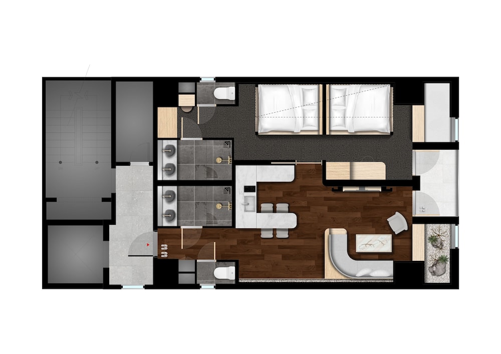 プレミアムスイート 4シングルベッド 禁煙 フロアマップ0 | UH SUITE NAMBA STATION