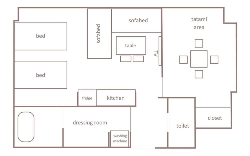 ファミリー アパートメント ベッド (複数台) 禁煙 キッチン フロアマップ0 | Minn 四条大宮