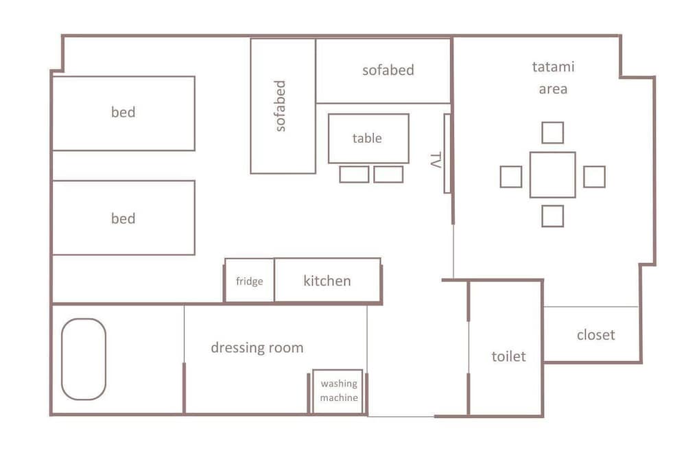 ファミリー アパートメント ベッド (複数台) 禁煙 キッチン フロアマップ0 | Minn 四条大宮
