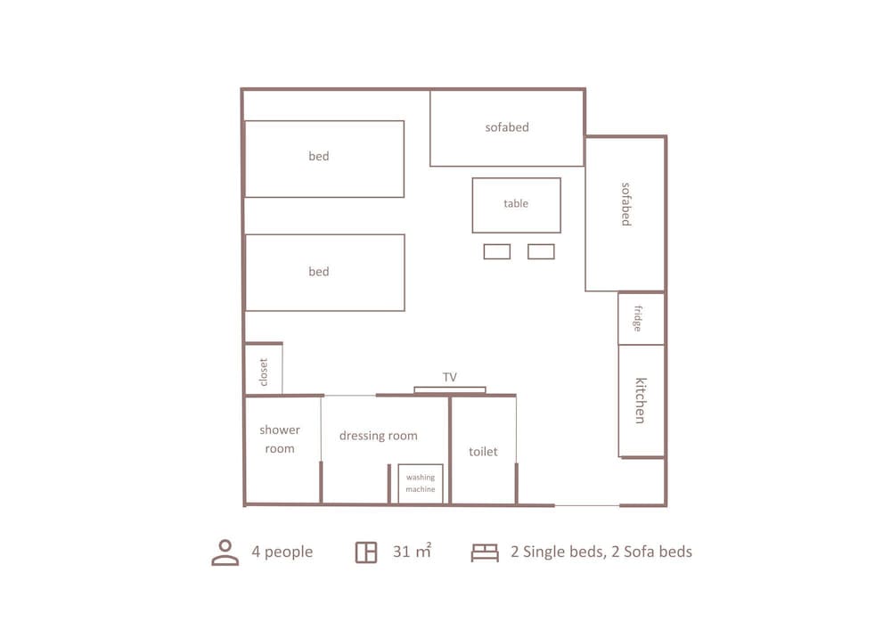 ベーシック アパートメント 禁煙 キッチン フロアマップ0 | Minn 四条大宮