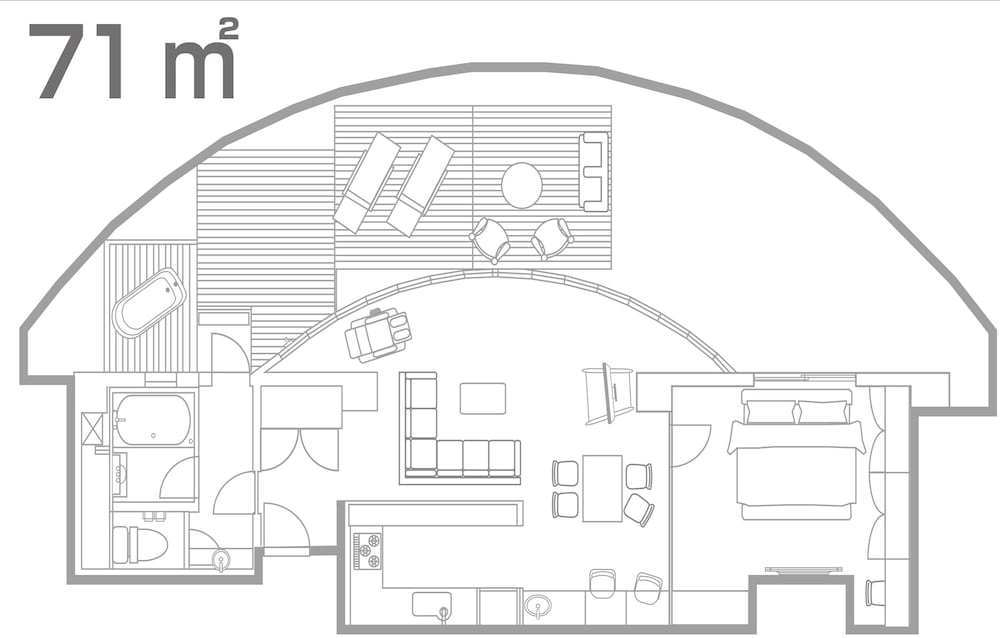 71㎡ エグゼクティブ スイート 禁煙 フロアマップ0 | ホテルアルプス
