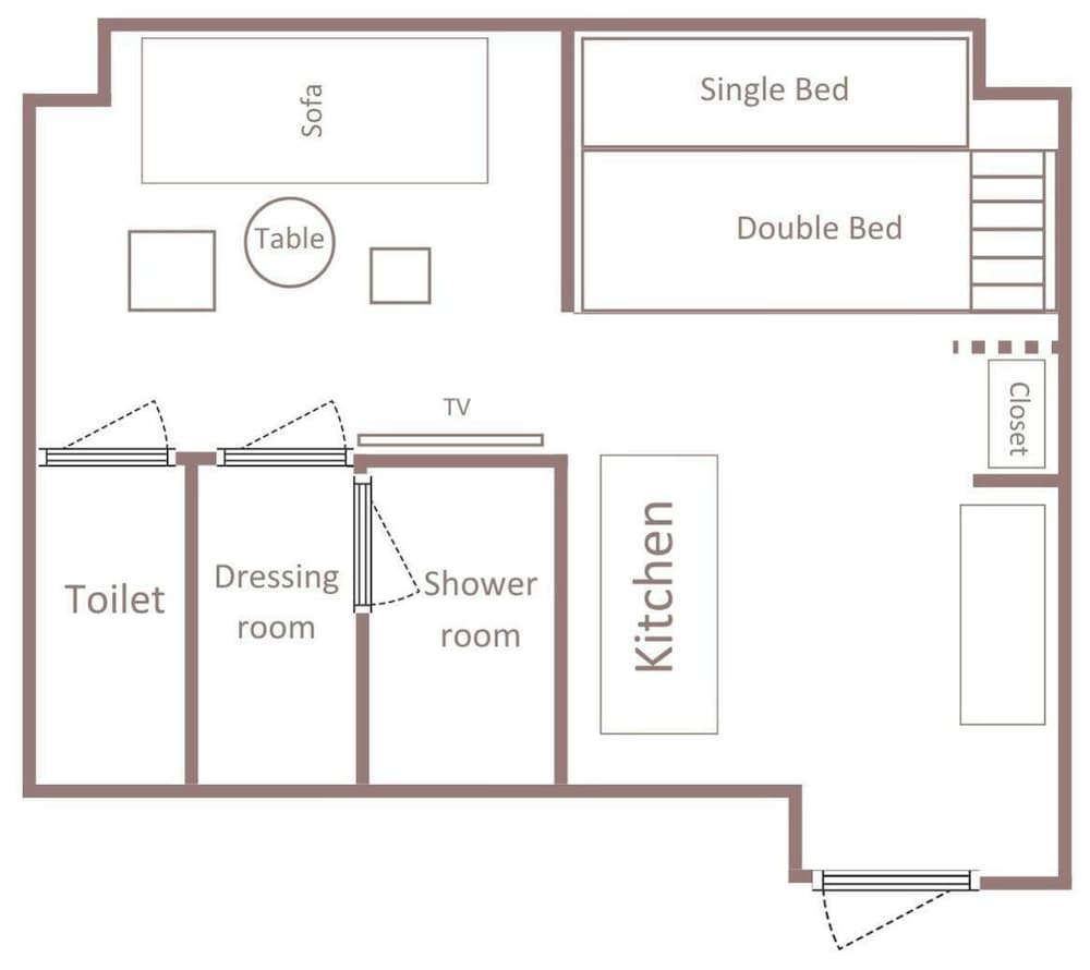 スタンダード3ベッド A フロアマップ0 | Minn 浅草蔵前 North