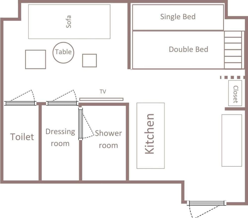 スタンダード3ベッド A フロアマップ0 | Minn 浅草蔵前 North