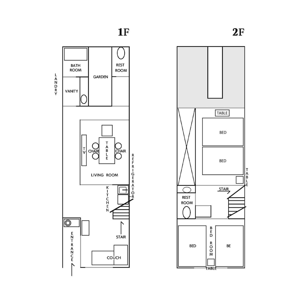 クラシック ヴィラ 2 ベッドルーム ガーデンビュー フロアマップ0 | 宿ル KYOTO HANARE Shirotaki No Yado