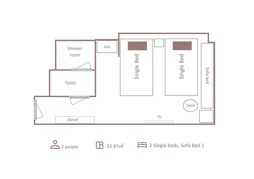 【スタンダードフロア】 ツイン+1 エスコンフィールドビュー フロアマップ0 | エスコンフィールドHOKKAIDOホテル 北広島駅前