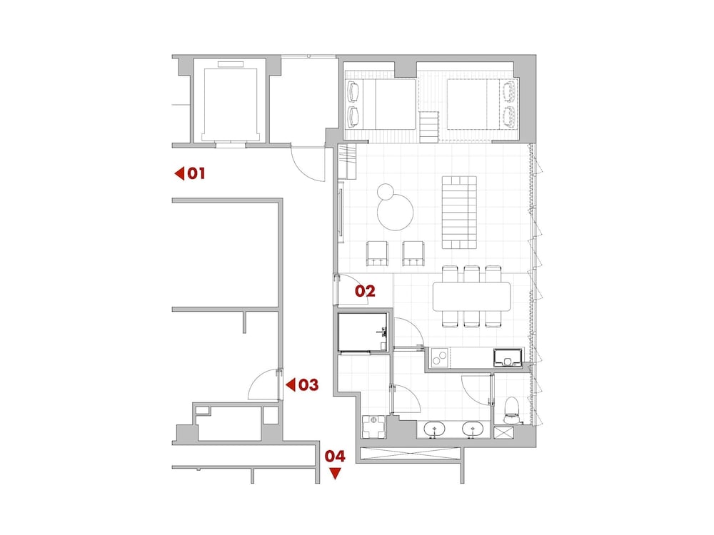 3階アパートメントスイート(302号室) フロアマップ0 | STITCH HOTEL Kyoto
