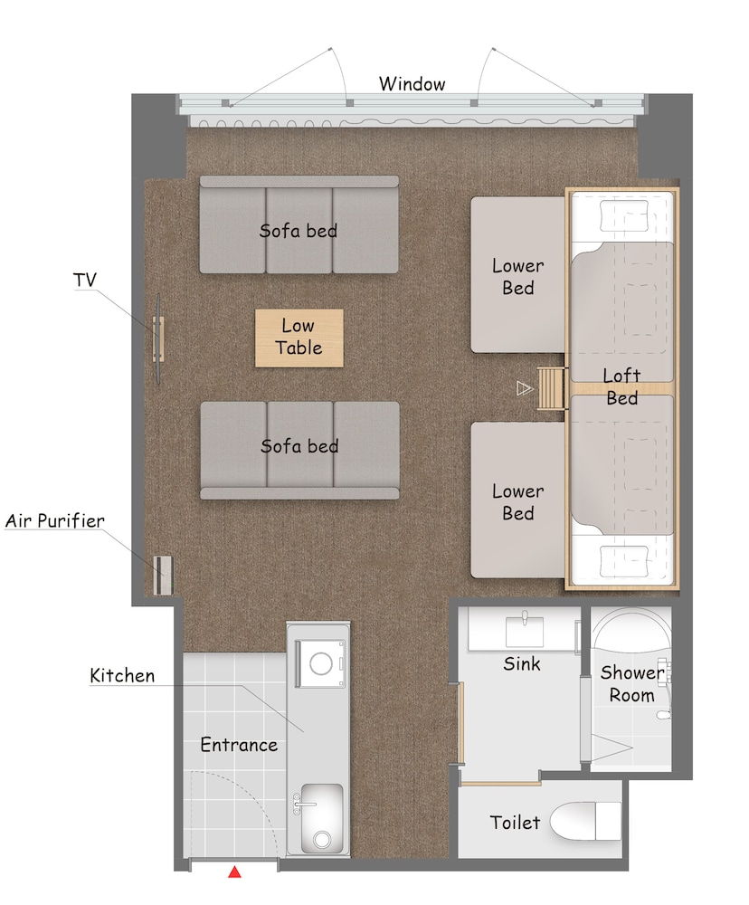 ファミリールーム（6-8名）/専用シャワールーム&トイレ 禁煙 客室1 | GRAND HOSTEL LDK 東京西葛西