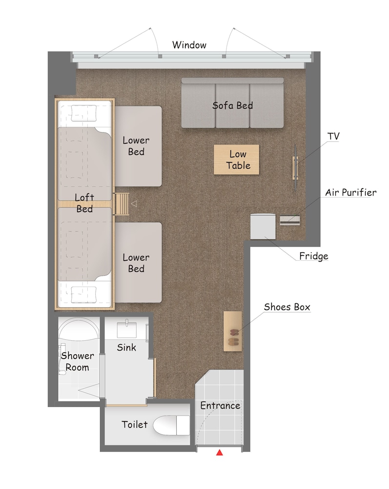 ファミリールーム（5-7名）/専用シャワールーム&トイレ 禁煙 客室1 | GRAND HOSTEL LDK 東京西葛西