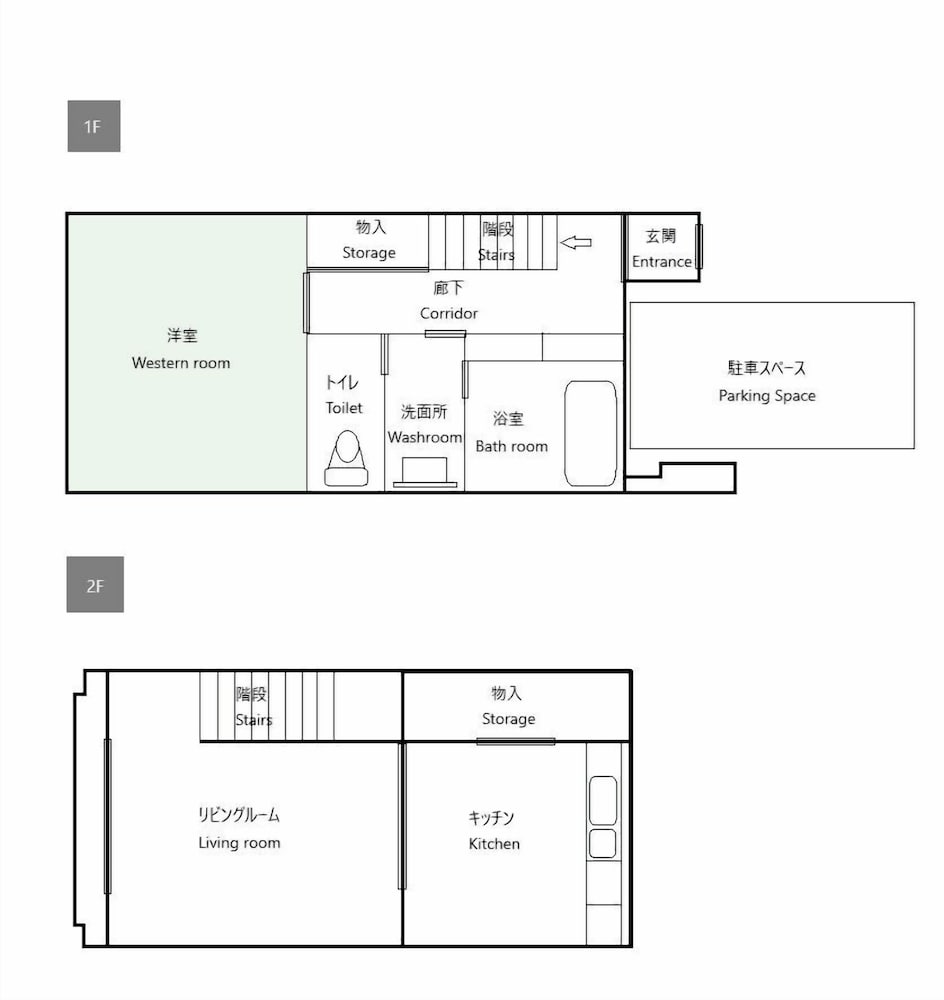ルーム ベッド (複数台) 禁煙 キッチン フロアマップ0 | 美盧・伏見稲荷邸南館