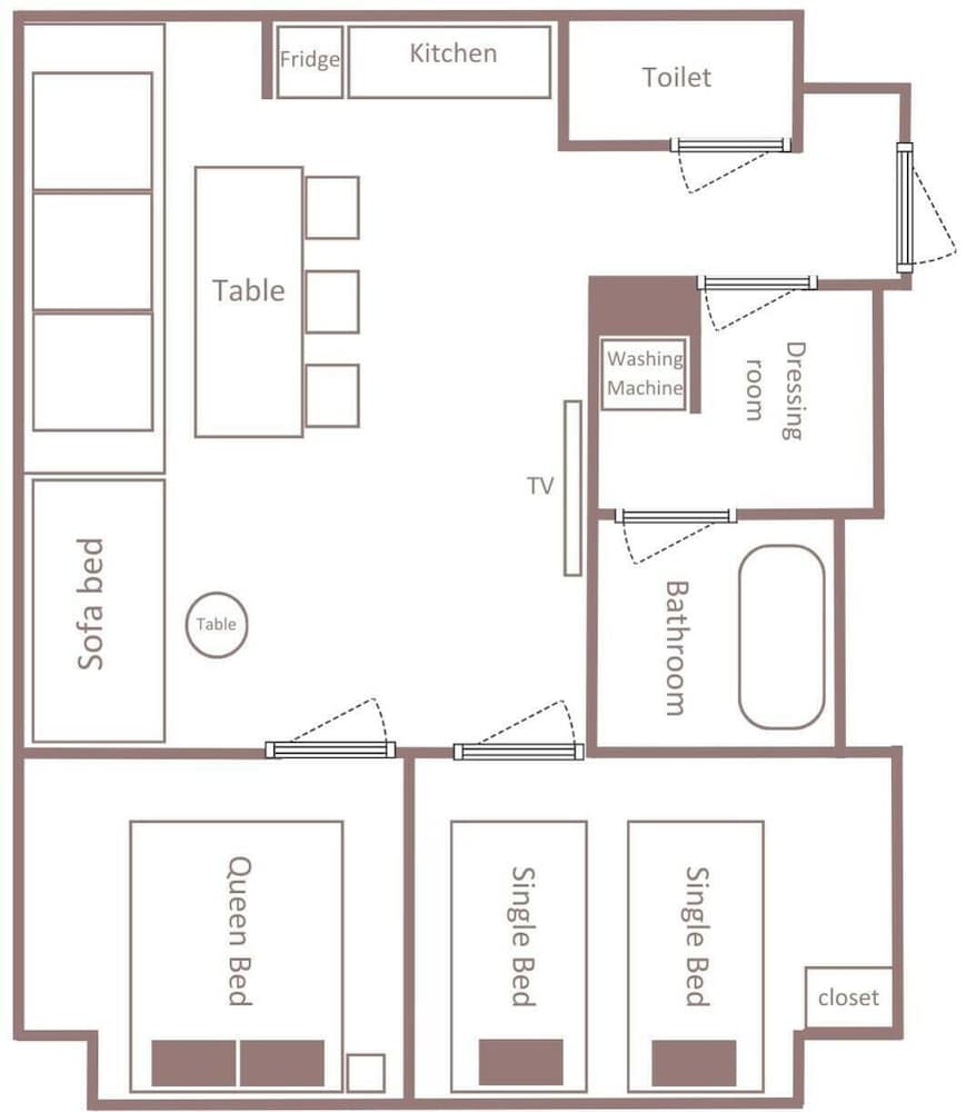 デラックス アパートメント フロアマップ0 | Minn 烏丸五条 京都 Station North