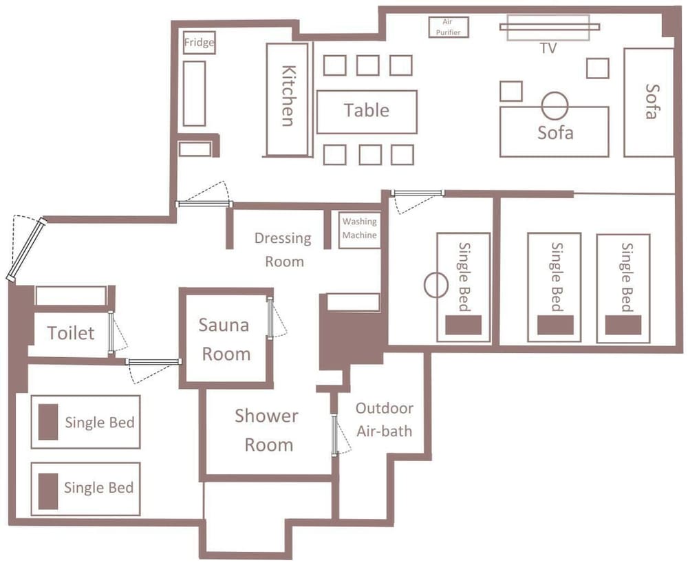 プレミアム アパートメント 2 ベッドルーム サウナ フロアマップ0 | Minn 北広島 Station East