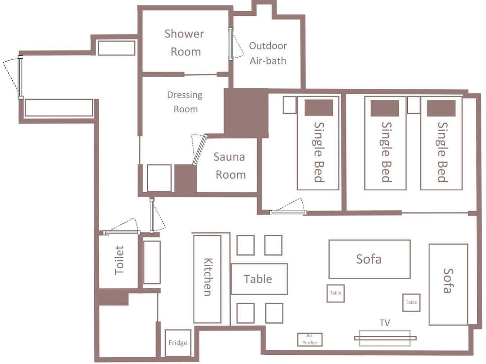 エグゼクティブ アパートメント 2 ベッドルーム サウナ フロアマップ0 | Minn 北広島 Station East
