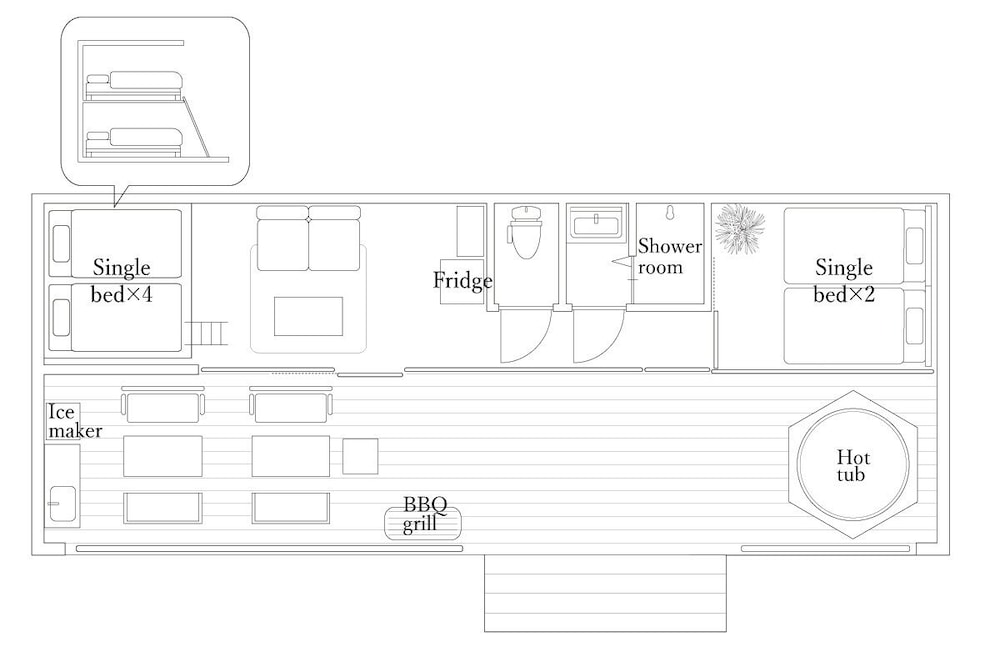 昴-Subaru 最大10名(室内6名、屋外テント泊:4名)テント貸し出し有料 客室2 | IZA GLAMPING 千早赤阪村