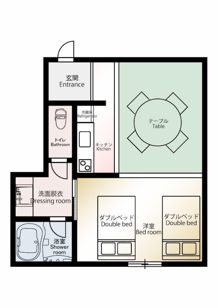 アパートメント ダブルベッド 2 台 禁煙 客室2 | BEPPU 乃音