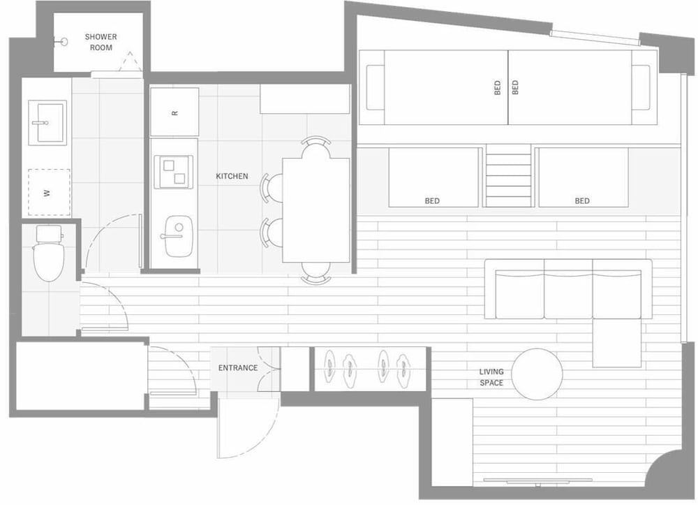 ファミリー 4 人部屋 ベッド (複数台) 禁煙 フロアマップ0 | HOTEL GUILD 5