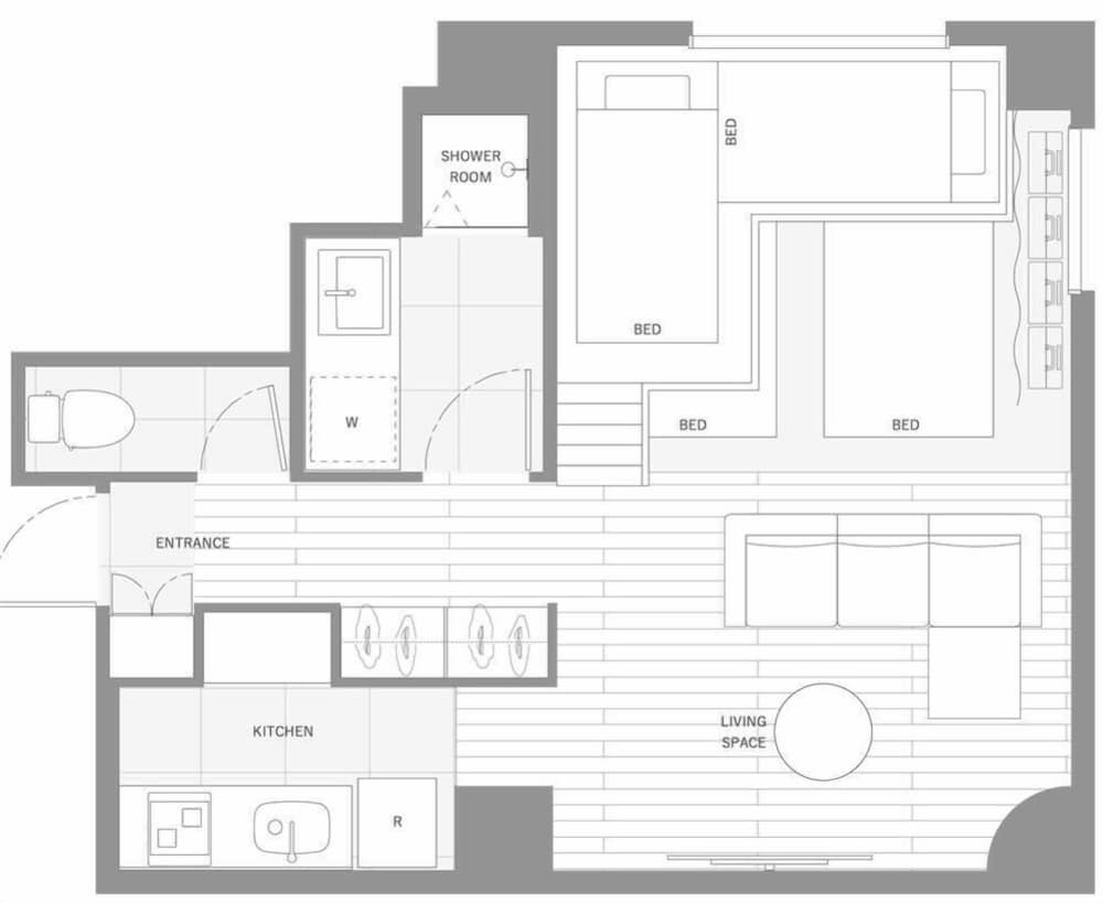 ファミリー 4 人部屋 ベッド (複数台) 禁煙 フロアマップ0 | HOTEL GUILD 5