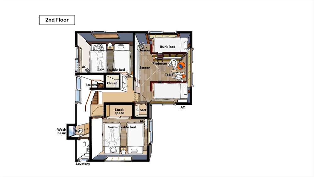 デラックス ハウス 3 ベッドルーム 禁煙 サウナ フロアマップ1 | 旅館iriya