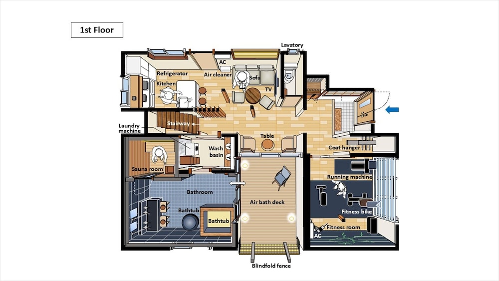 デラックス ハウス 3 ベッドルーム 禁煙 サウナ フロアマップ0 | 旅館iriya