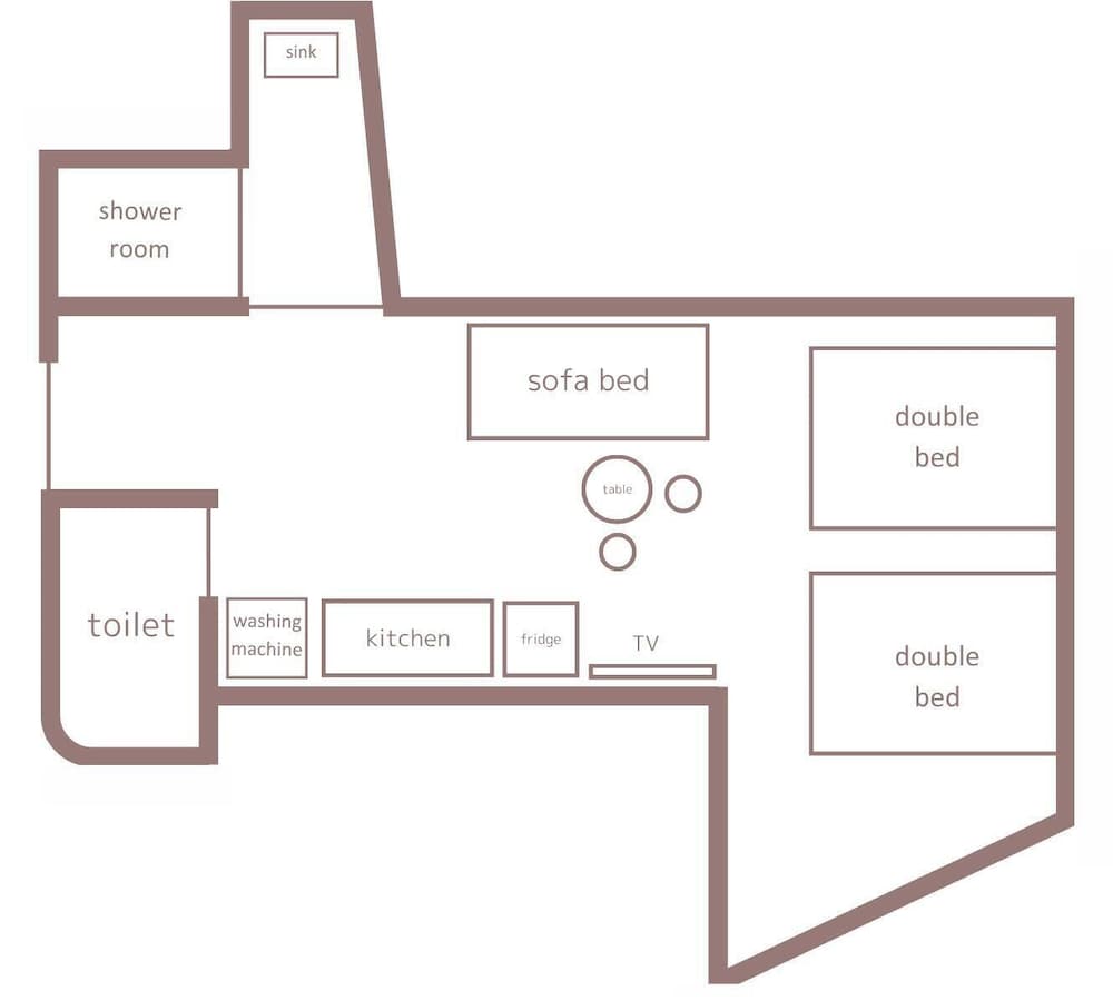 コンフォート ツインルーム 3 ベッドルーム 禁煙 簡易キッチン フロアマップ0 | Minn 日本橋水天宮前