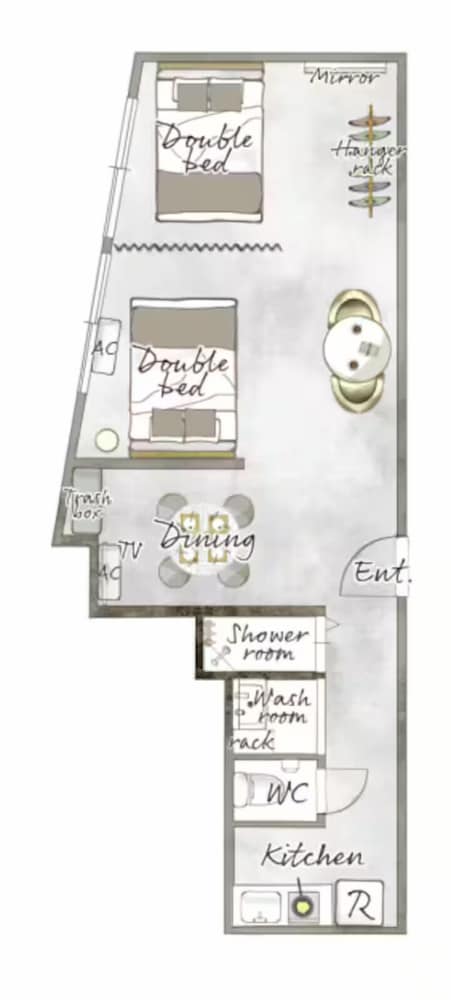201号室、禁煙 客室内のダイニングエリア27 | Namba Kuromon Central Self Inn