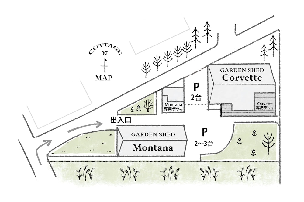 宿泊施設の地図1 | GARDEN SHED