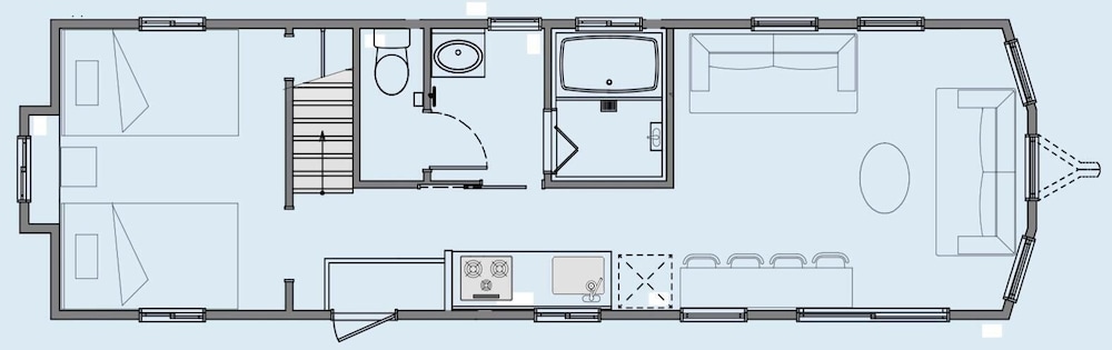スーペリア モバイルホーム 1 ベッドルーム サウナ マウンテンビュー フロアマップ0 | イン・ザ・富士