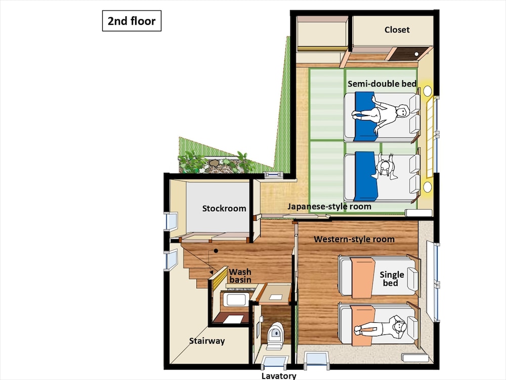 ハウス 2 ベッドルーム 禁煙 フロアマップ1 | Yadoya Asakusa Asagao