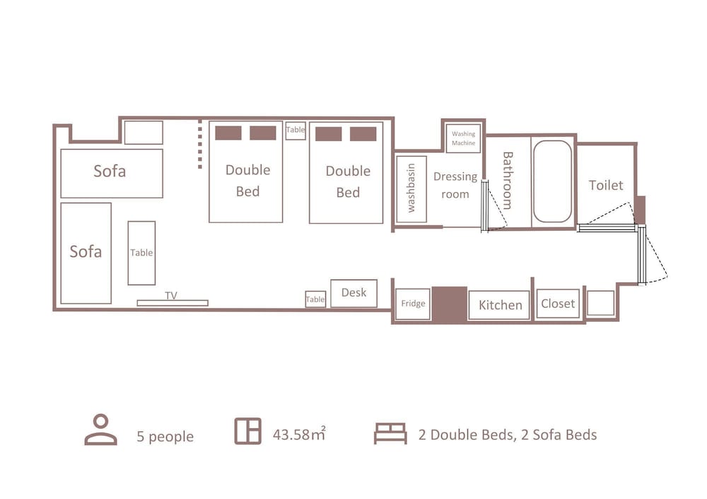 スーペリア4ベッド リバービュー フロアマップ0 | Minn 河原町五条リバーサイド