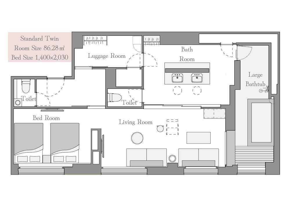 ラグジュアリー スタジオスイート 客室8 | soyo-ka kyoto sanjo