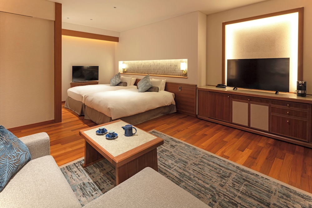 [西棟] 温泉露天 デラックステラスツインC 禁煙 客室1 | 伊豆ホテル リゾート＆スパ