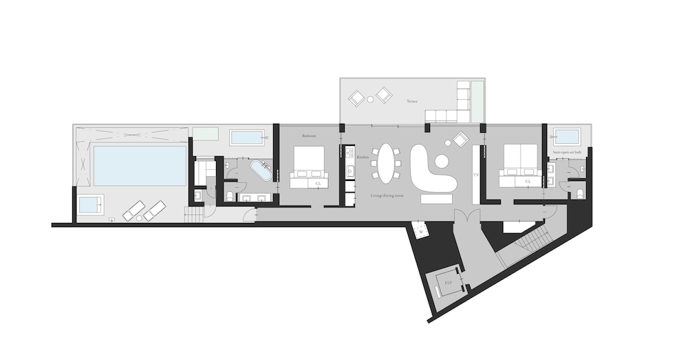 プレジデンシャル スイート 2 ベッドルーム プライベートプール オーシャンビュー 温泉あり 禁煙 フロアマップ0 | UMITO 熱海別邸