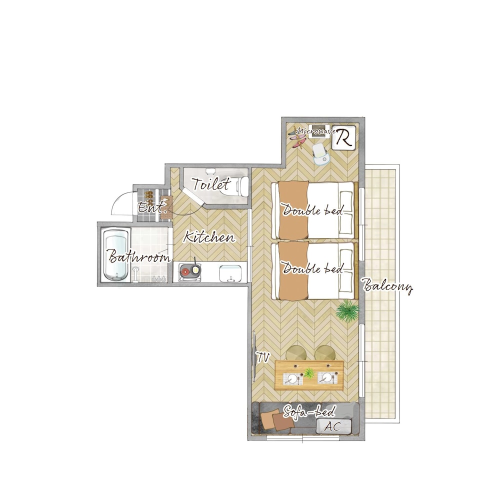 ベーシック アパートメント 禁煙 シティビュー 客室18 | Aimer202